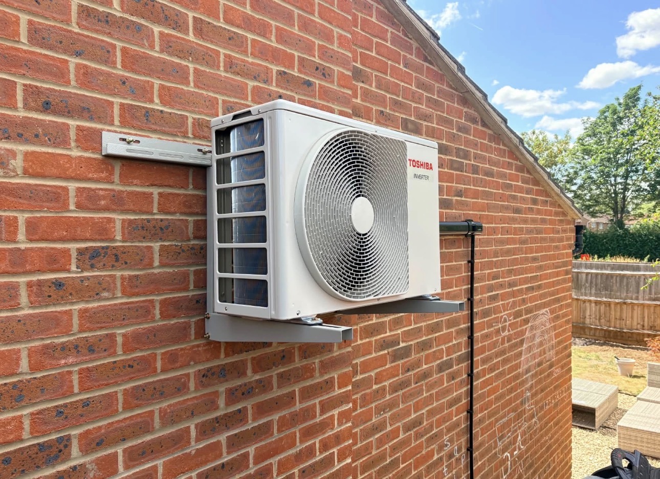 Neat external installation on brick